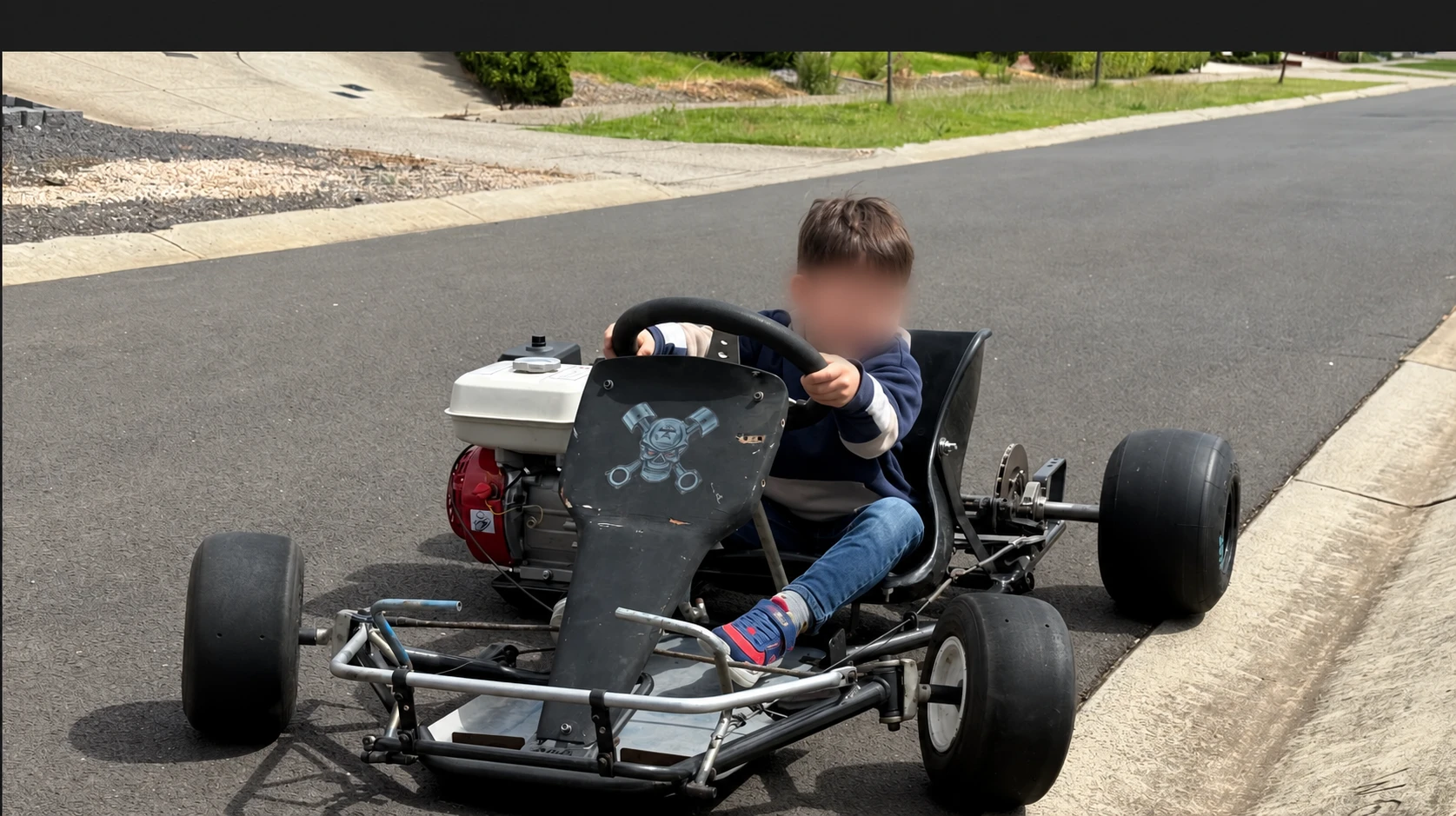 Second-hand donor go kart before the Dad Drift Kart build