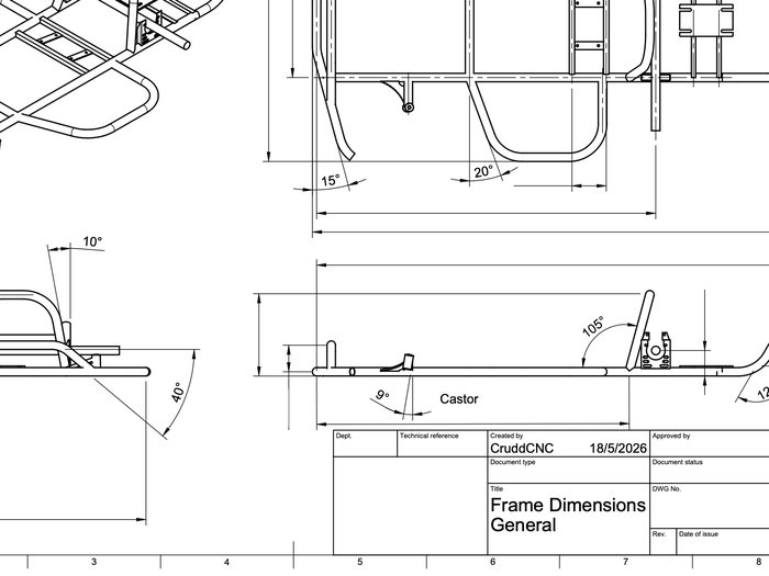 Preview of the dimensioned kart drawings